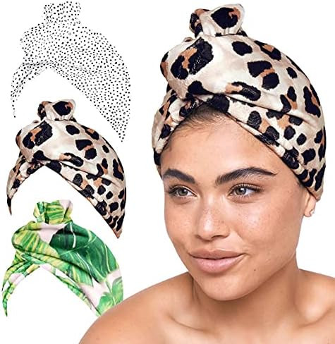 Kitsch Microfiber Hair Towel Wrap for Women, Hair Turban for Drying Wet Hair, Easy Twist Hair Towels | Amazon (US)