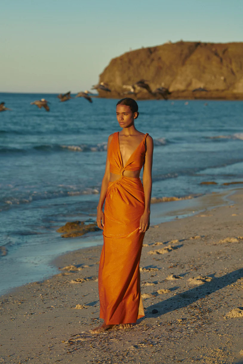 Dakota Maxi Dress in Orange - High Summer 23 | BAOBAB INT