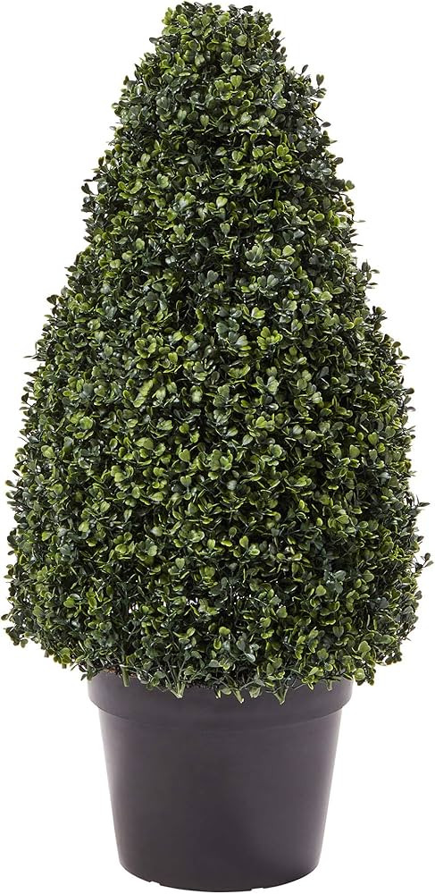 Artificial Boxwood Topiary – 36-Inch Tower-Style Faux Plant in Sturdy Pot – Realistic Indoor ... | Amazon (US)