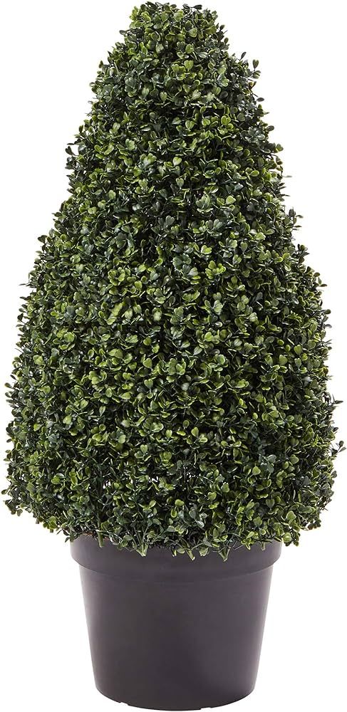 Artificial Boxwood Topiary ? 36-Inch Tower-Style Faux Plant in Sturdy Pot ? Realistic Indoor or O... | Amazon (US)