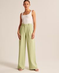 Premium Crepe Tailored Ultra Wide-Leg Pant | Abercrombie & Fitch (US)