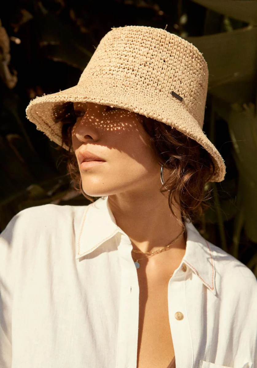 Ellee Straw Bucket Hat - Tan | Brixton