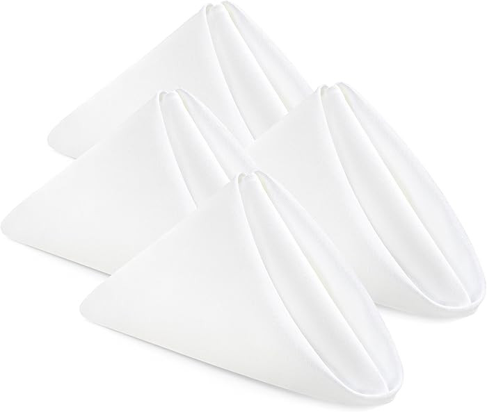 Utopia Home [24 Pack, White] Cloth Napkins 17x17 Inches, 100% Polyester Hemmed Edges, Washable an... | Amazon (US)
