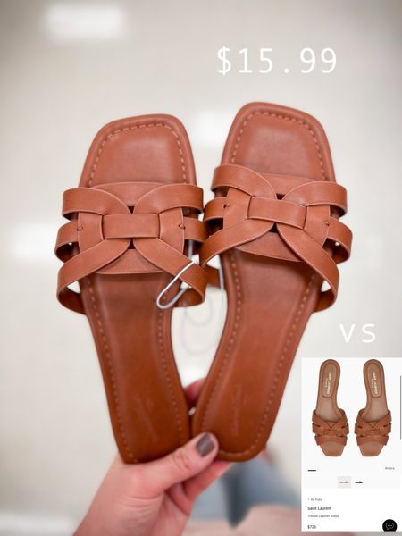 $15.99 vs $725 ! Edna Slide Sandals with Memory Foam Insole - Universal Thread absolute identical as Yves Saint Laurent Tribute Leather Slides ($725) ! Comes in 4 different colors. 
Summer sandals. Target find. 

#summer #sandals #ysl #anewday #loveforless #saveorsplurge #ootd #polacek

#LTKStyleTip #LTKSummerSales #LTKShoeCrush