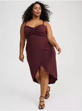 Twist-Front Cut-Out Midi Dress | Torrid (US & Canada)