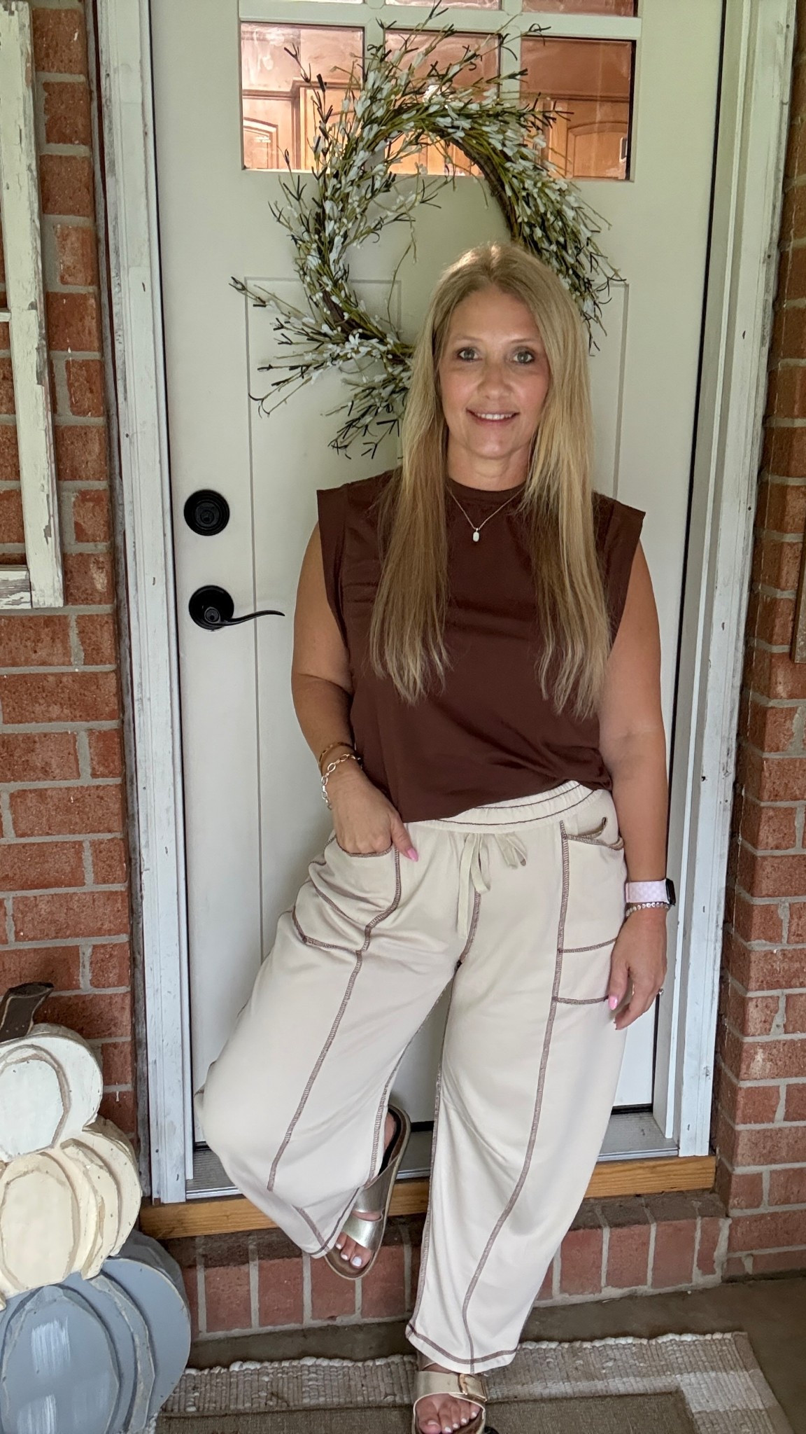 Top med 
Pants large could do a medium 
Shoes 8

#LTKOver40 #LTKMidsize #LTKStyleTip