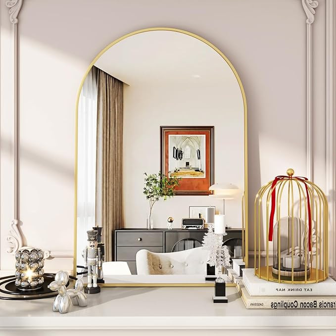 VooBang Arched Wall Mirror, 20 x 30 inch Arch Bathroom Mirror, Wall Mounted Vanity Mirror with Ar... | Amazon (US)