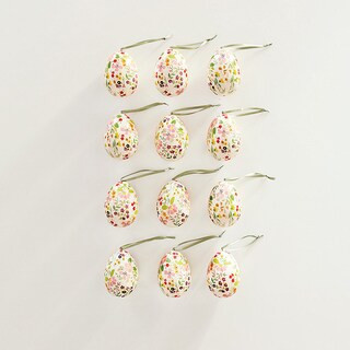 Hanging Easter Eggs Ceramic Holiday Decor Ornaments Set of 12 | Ballard Designs, Inc.
