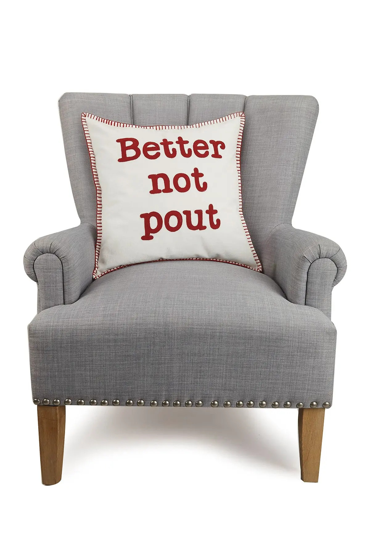 Peking Handicraft White/Red Better Not Pout Crewel Embroidered Pillow at Nordstrom Rack | Nordstrom Rack