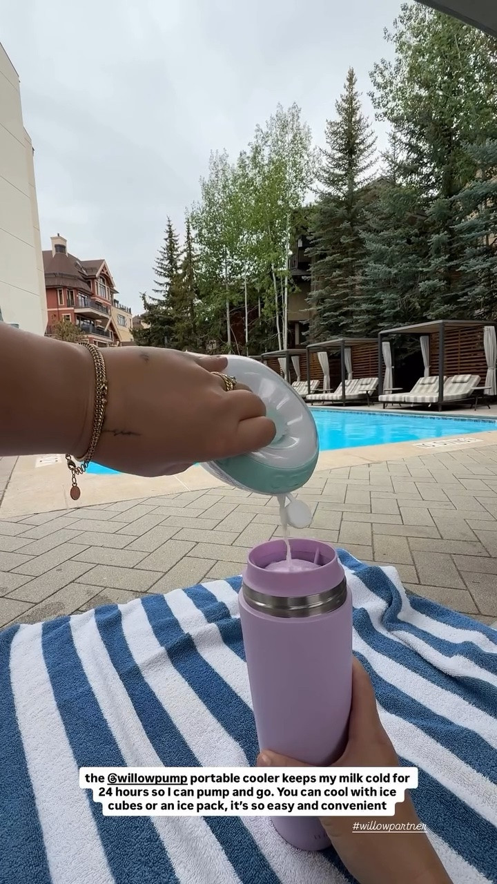 This portable milk cooler keeps my milk cold for 24 hours so I can pump and go. You can cool with ice cubes or an ice pack. It’s so easy and convenient! ￼