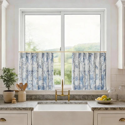 Holly Country Floral Pleated Cafe Curtains - Spring G602-6 | TWOPAGES