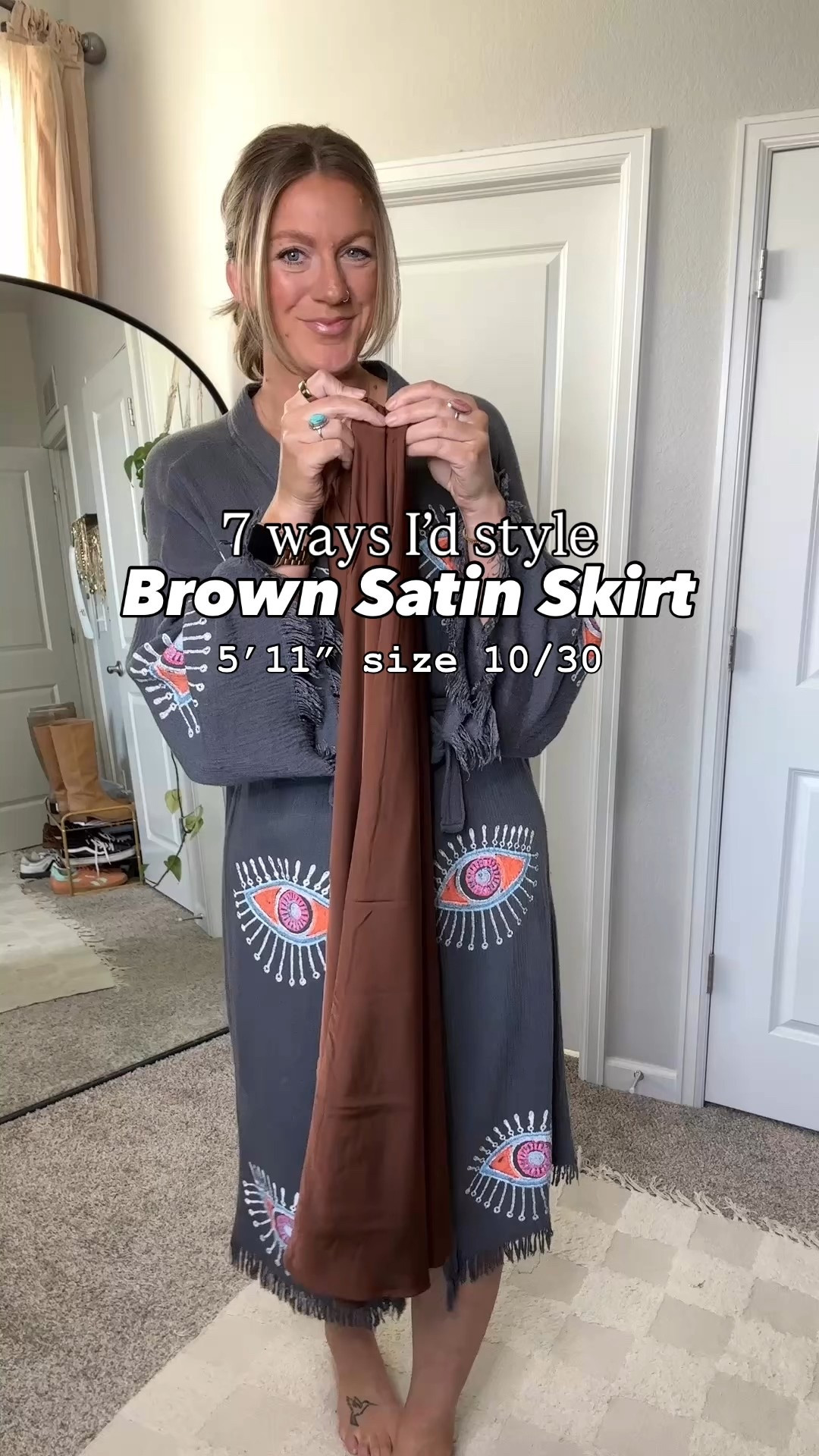 7 ways to style a brown satin skirt this fall
5’11” size 10/30 
✨ in a large skirt, also linked similar 
✨11 boots
✨large tops
✨large tall jacket 

#LTKOver40 #LTKTall #LTKSeasonal