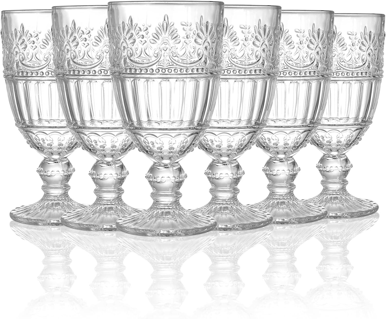 AVLA 6 Pack Glass Goblet, 12 OZ Vintage Wine Glassware, Romantic Wedding Glass Set, Drinking Stem... | Amazon (US)
