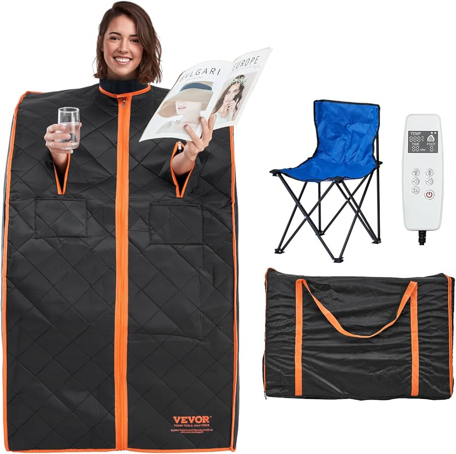 VEVOR Infrared 1050W Portable Sauna Tent Personal Sauna Kit for Home Spa, Detoxify & Soothing Hea... | Amazon (US)