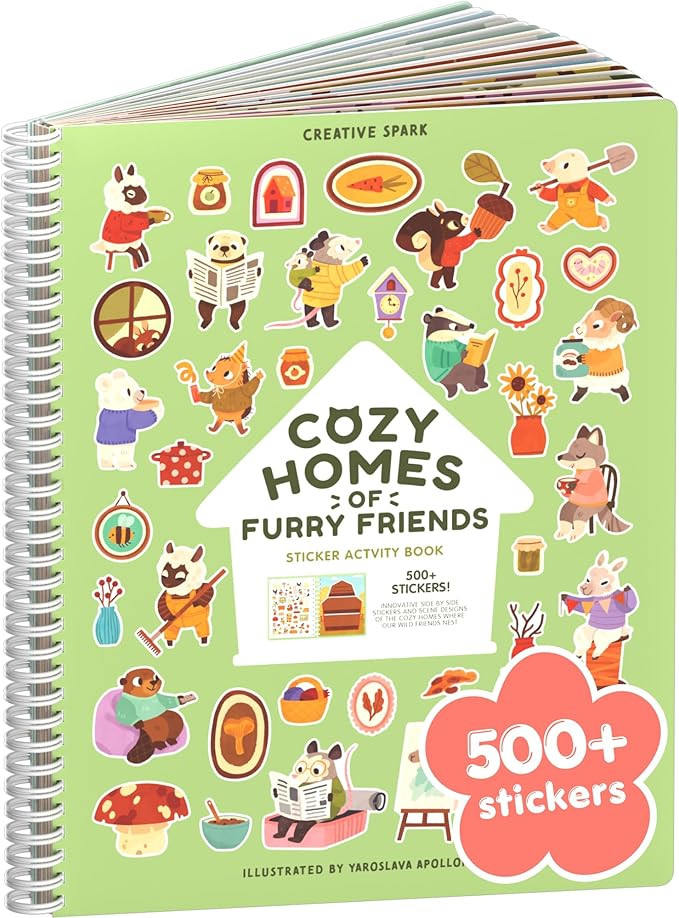 Cozy Homes of Furry Friends 500+ Sticker Book by Cupkin Fun Toddler Calendar Activity Coloring + ... | Amazon (US)