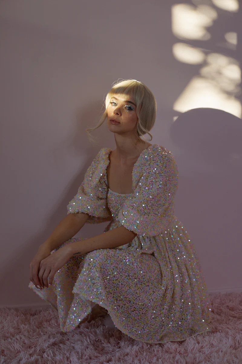 The Rainbow Sequin Puff | Selkie Collection