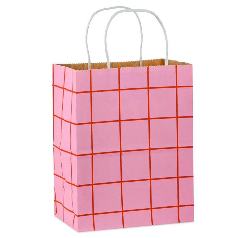 Hallmark Medium Valentine's Day Gift Bag (Red Grid on Pink) | Walmart (US)