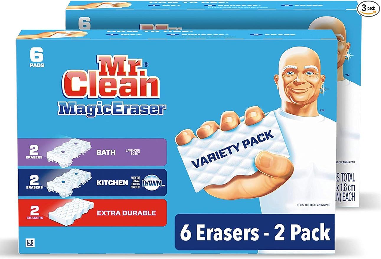 Mr. Clean Magic Eraser Variety Pack (with Bath, Kitchen, and Extra Durable Cleaning Pads), Bathro... | Amazon (US)