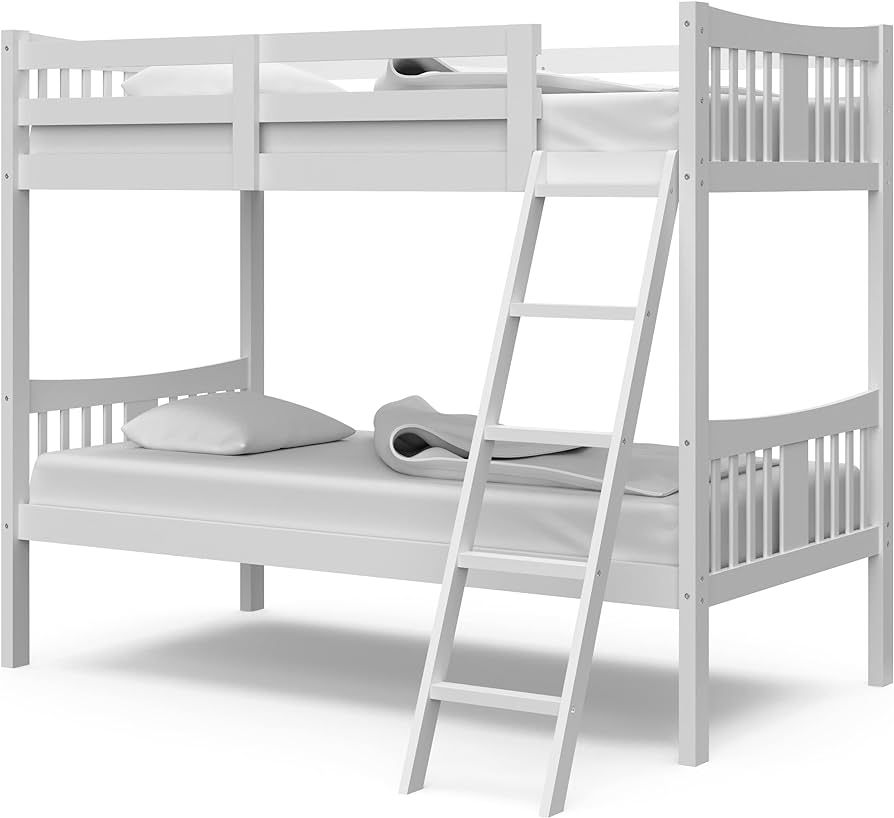 Storkcraft Caribou Twin-over-Twin Bunk Bed (White) – GREENGUARD Gold Certified, Converts to 2 i... | Amazon (US)