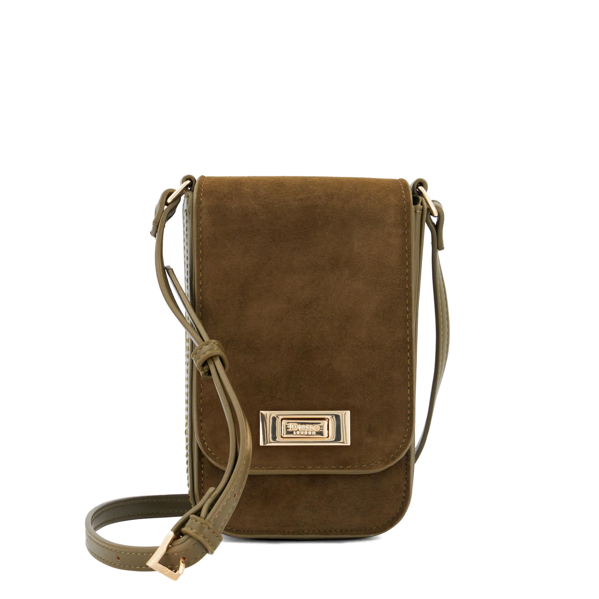 Gogetter - Khaki Suede Buckle-Detail Mules | Dune (EU)