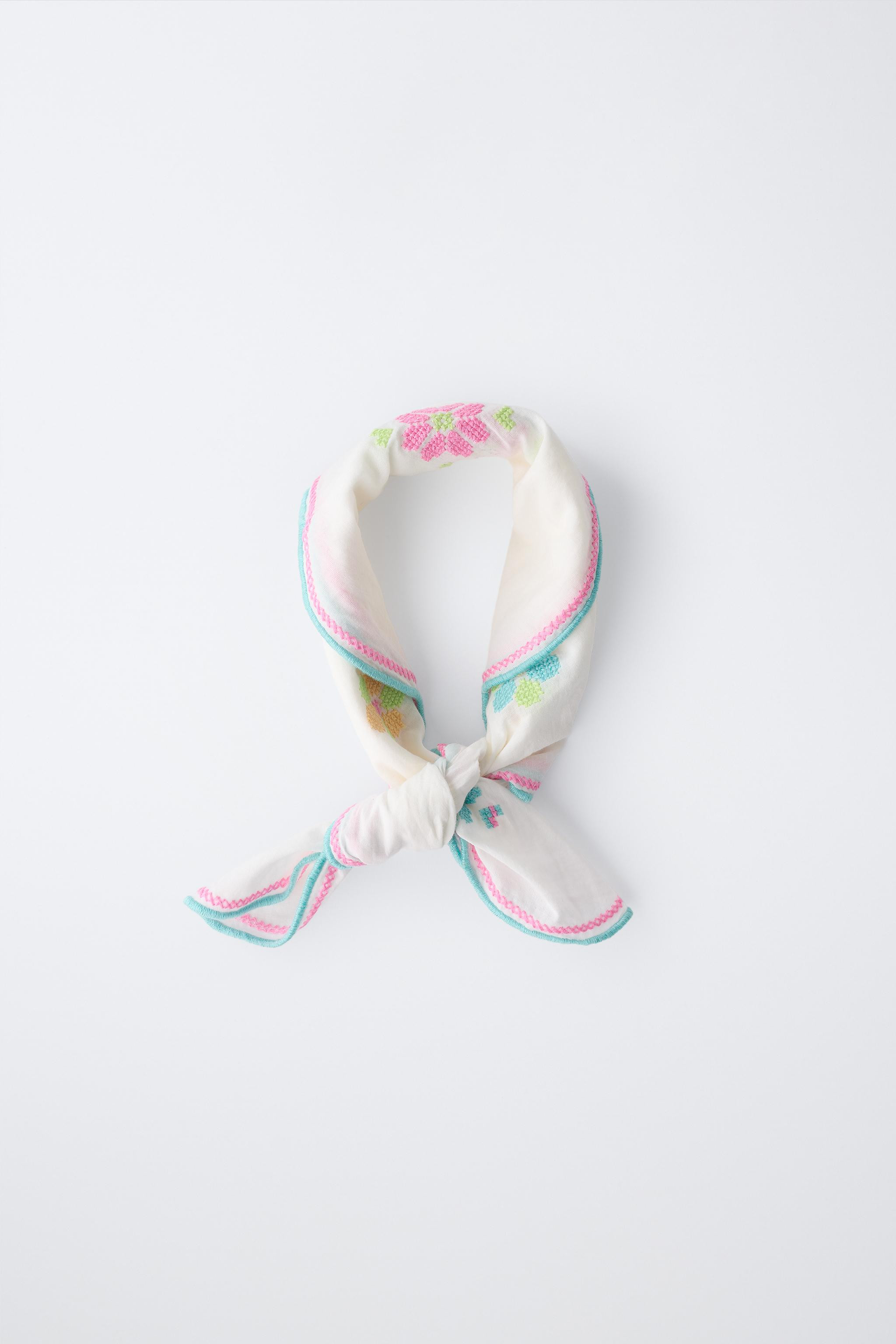 CROSS-STITCH FLORAL BANDANA | Zara US
