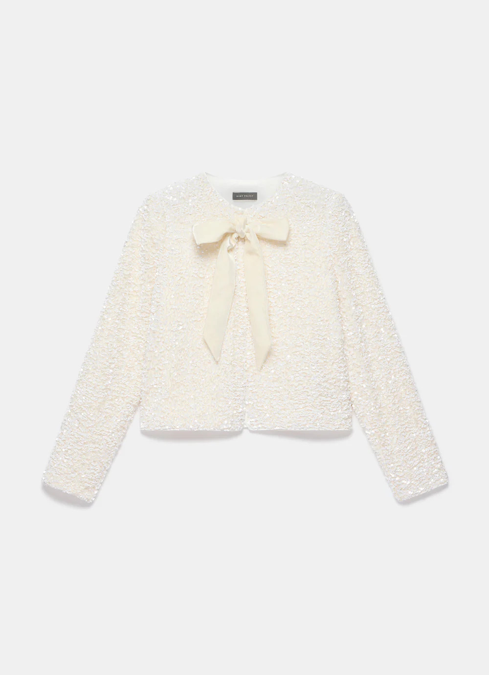 White Sequin Bow Detail Jacket | Mint Velvet