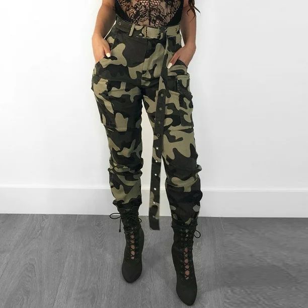 Military Camouflage Camo Pants Pants Womens Casual Cargo Trousers Pants | Walmart (US)