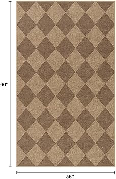Lahome Checkered Easy Jute Indoor Outdoor Rug, 3x5 Washable Nature Rug for Entryway Living Room I... | Amazon (US)