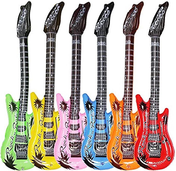 Dr.dudu Inflatable Guitar, Waterproof Assorted Colors Party Decoration (6pack) | Amazon (US)