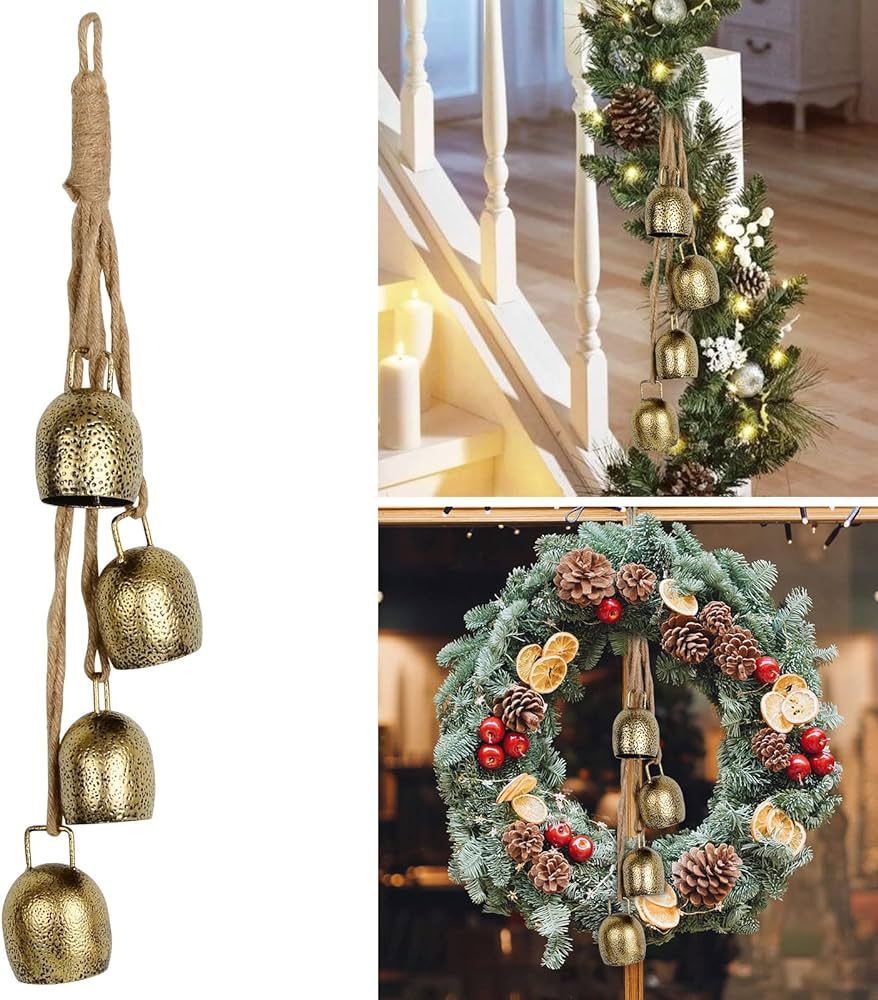 Amazon.com: Iron Bell Chime 4 Bell Relaxing Tranquil Wind Chimes Christmas Decor Christmas Bells ... | Amazon (US)