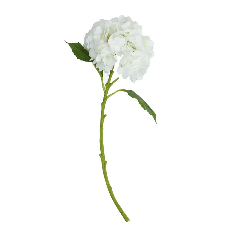 Faux Hydrangea Stem, White, 17.75", by My Texas House | Walmart (US)