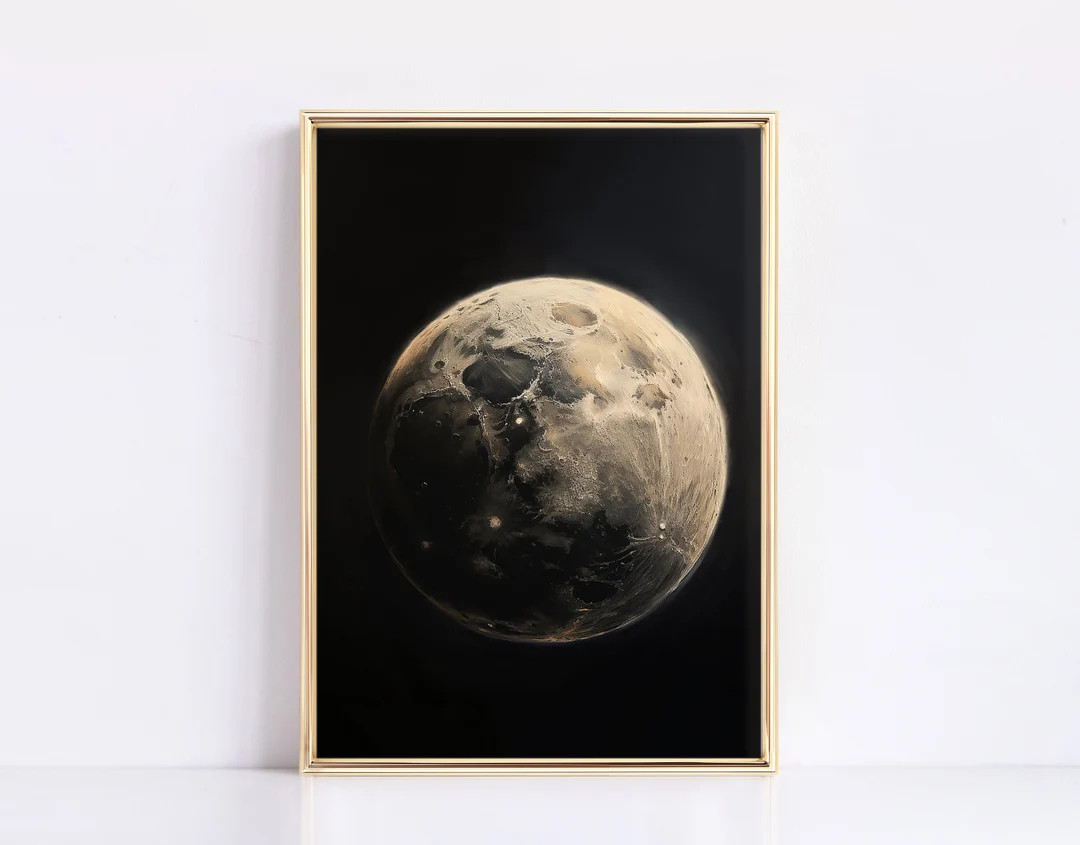 Vintage Halloween Print Dark Academia Full Moon Fall Print Halloween Decor Modern Vintage Black V... | Etsy (US)