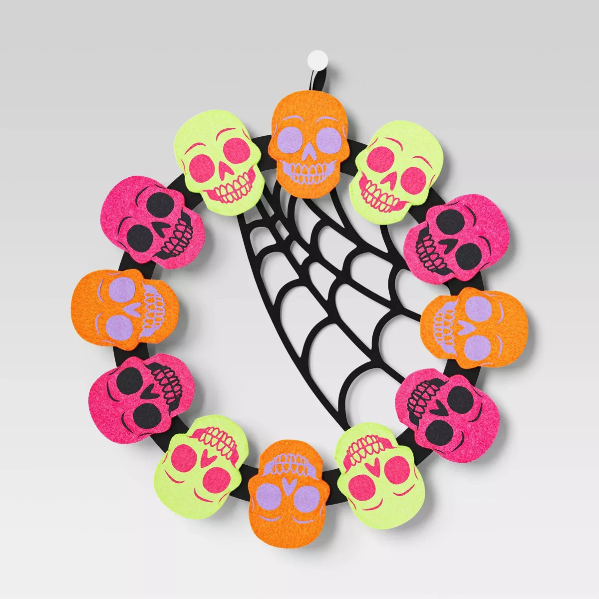 16" Felt Halloween Wreath Skulls with Web - Hyde & EEK! Boutique™ | Target