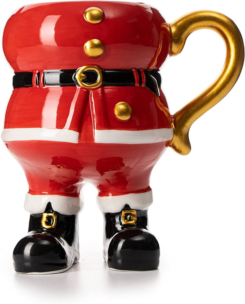 Christmas Santa Claus Mug - Hand Painted - Holiday Seasonal Gift, Coffee, Tea Water - 14 oz 6" Hi... | Amazon (US)