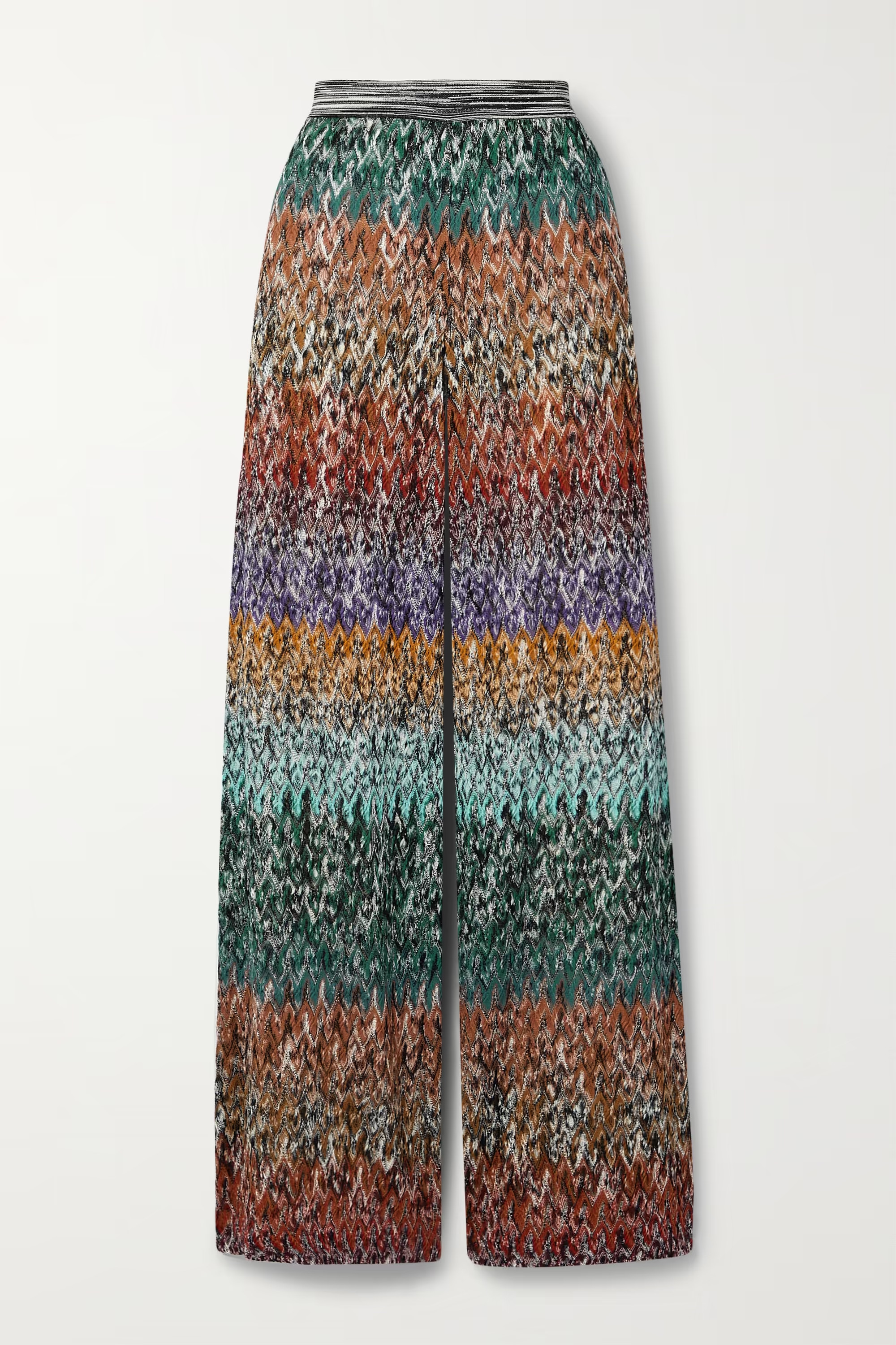Striped crochet-knit wool-blend flared pants | NET-A-PORTER (US)