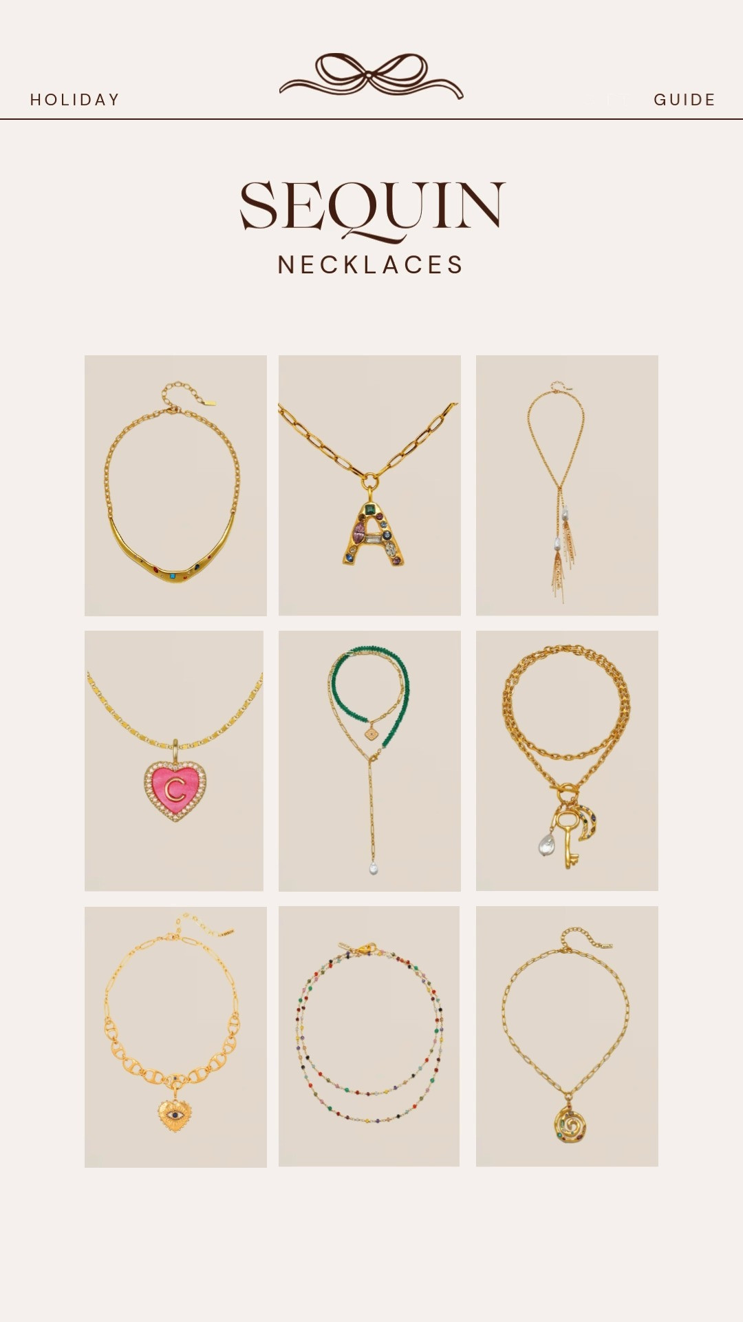 Sequin necklaces are great gift ideas for the holidays! There are so many cute options PLUS custom initial necklaces that I own and love. 

 #LTKGiftGuide #LTKHoliday #LTKFindsUnder100