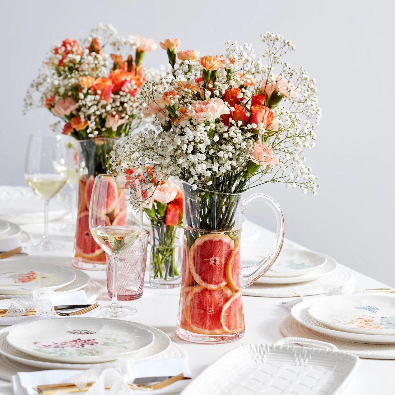 Butterfly Meadow Pink Tall Glasses, Set of 4 | Lenox