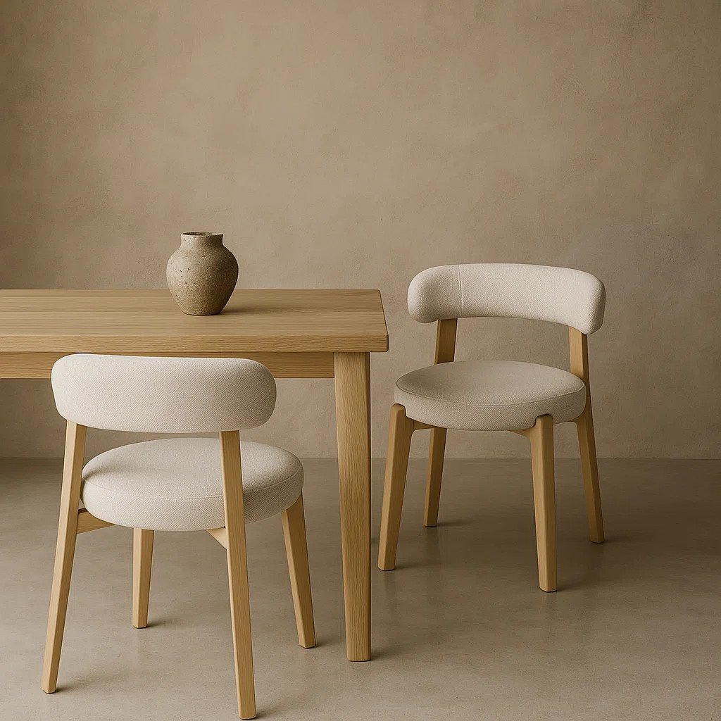 Upholstered Curved Back Wood-look Metal Frame 2pc Dining Chairs | Wayfair North America