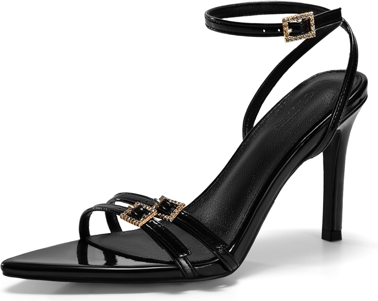 Coutgo Womens High Heeled Sandals Pointed Open Toe Ankle Buckle Strap Stiletto Heels Dress Party ... | Amazon (US)