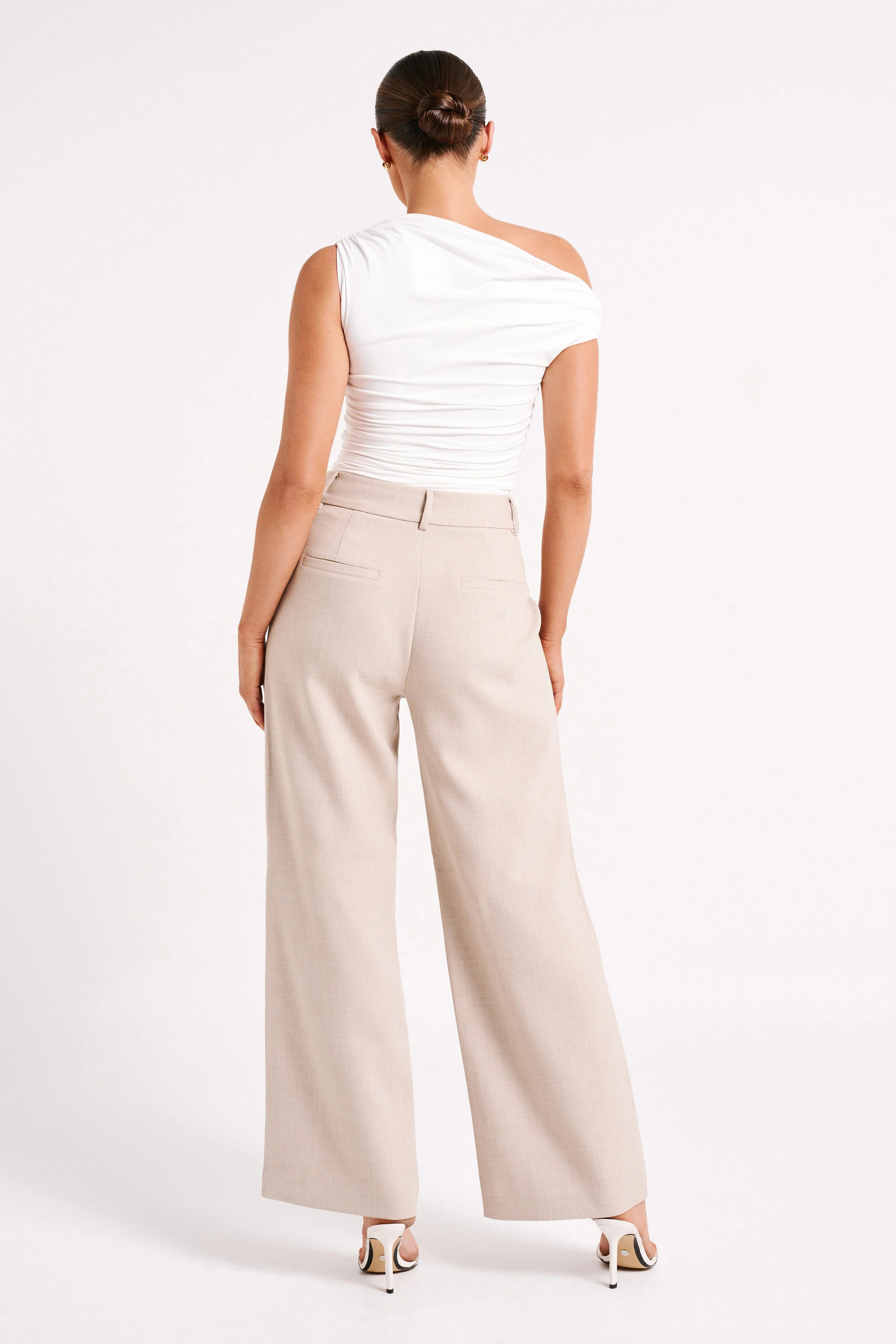 Alayna Recycled Nylon Ruched Top - White | MESHKI US