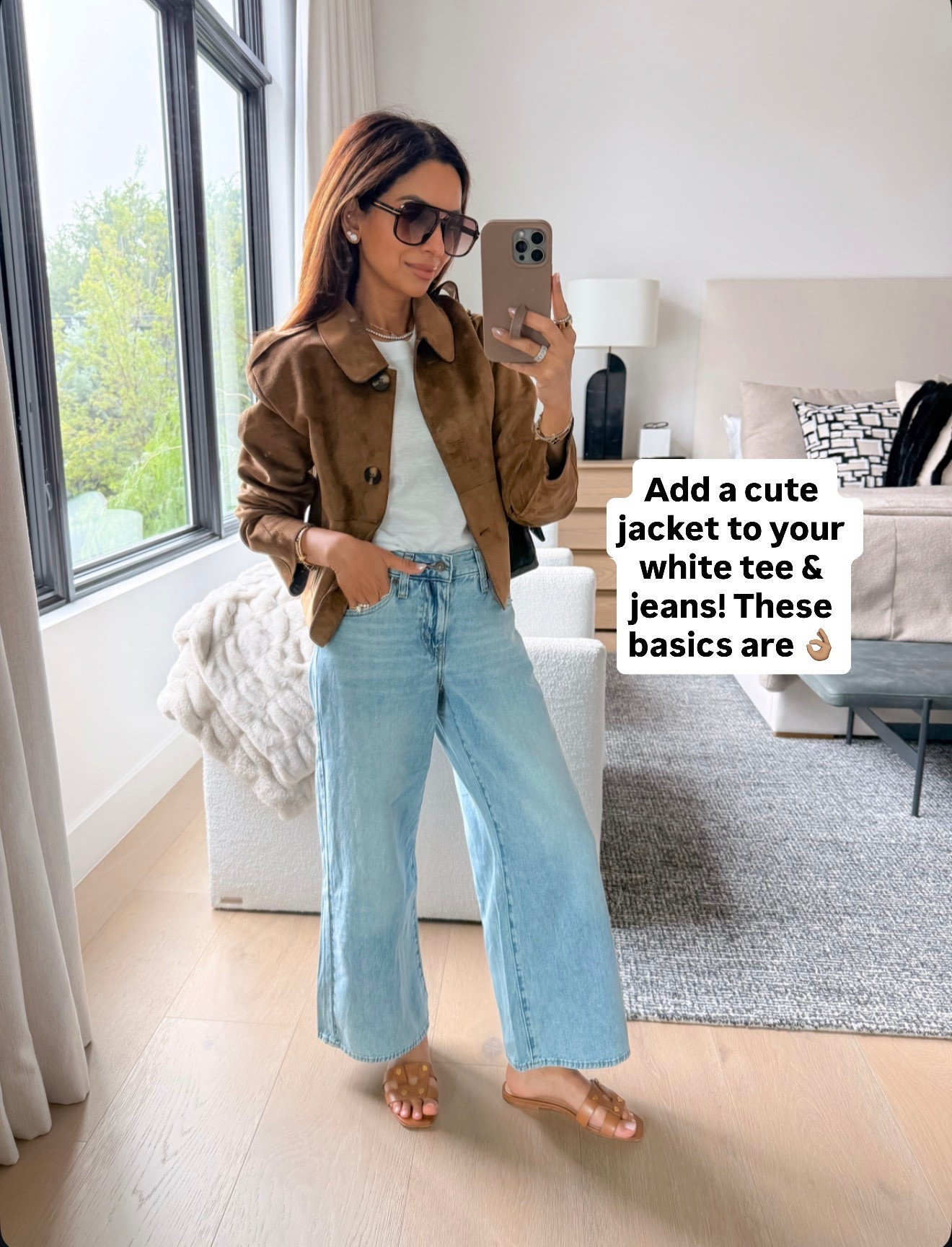 This suede jacket gives an instant cool factor, I'm in my true  size XS. Jeans are lightweight and soo soft, I'm in my true size 24

#LTKOver40 #LTKootd #LTKPetite