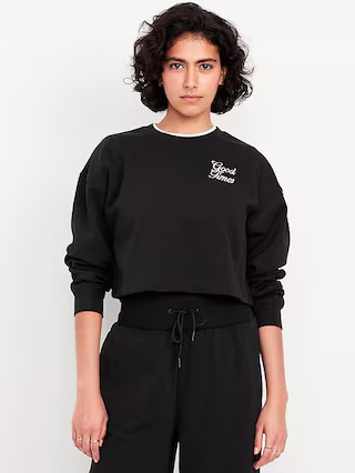 Dynamic Fleece Oversized Crop Sweatshirt | Old Navy (US)