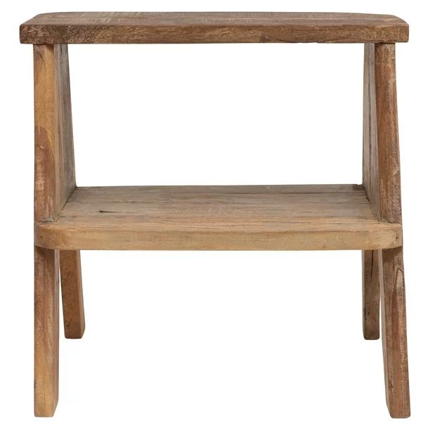 Creative Co-Op Reclaimed Wood Step Stool/Accent Table with Shelf | Walmart (US)