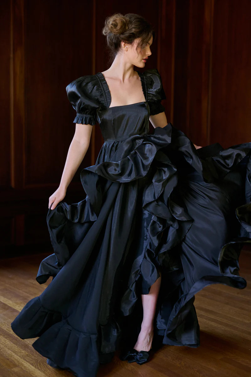 The Caviar Recycled Ruffle Gown | Selkie Collection