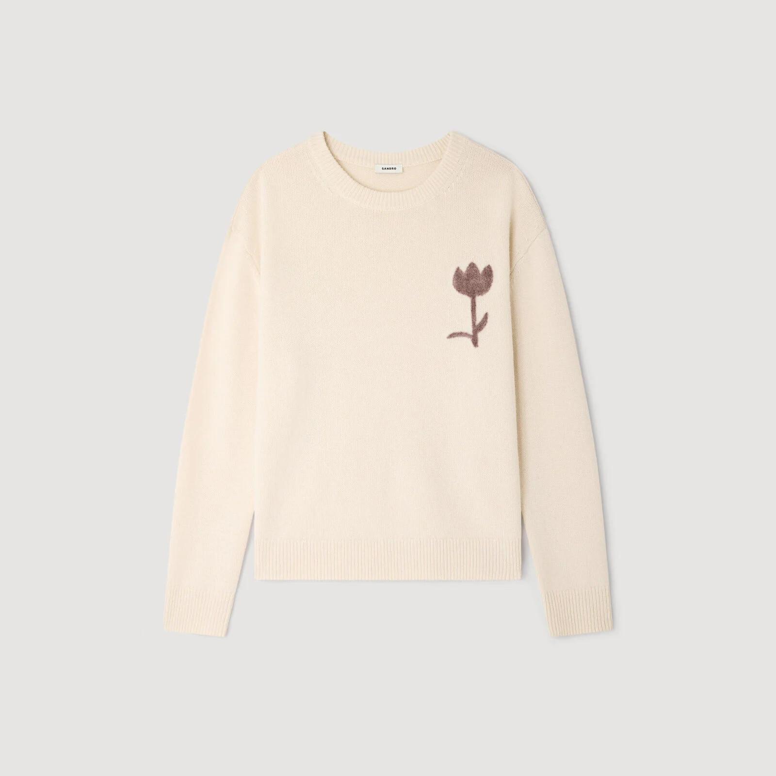 Wool sweater with flower detail | Sandro US | Sandro-Paris US