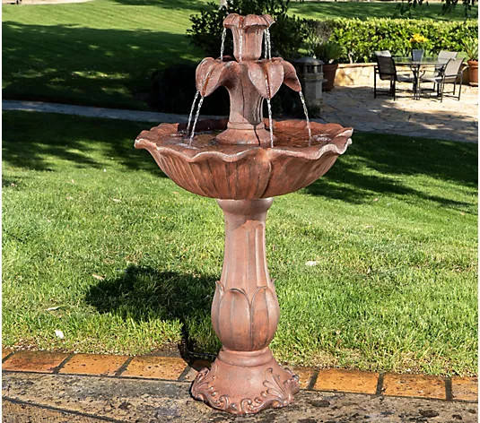Make Your Selection: Bernini 3-Tier Flower Petal Plug-in Water Fountain | QVC