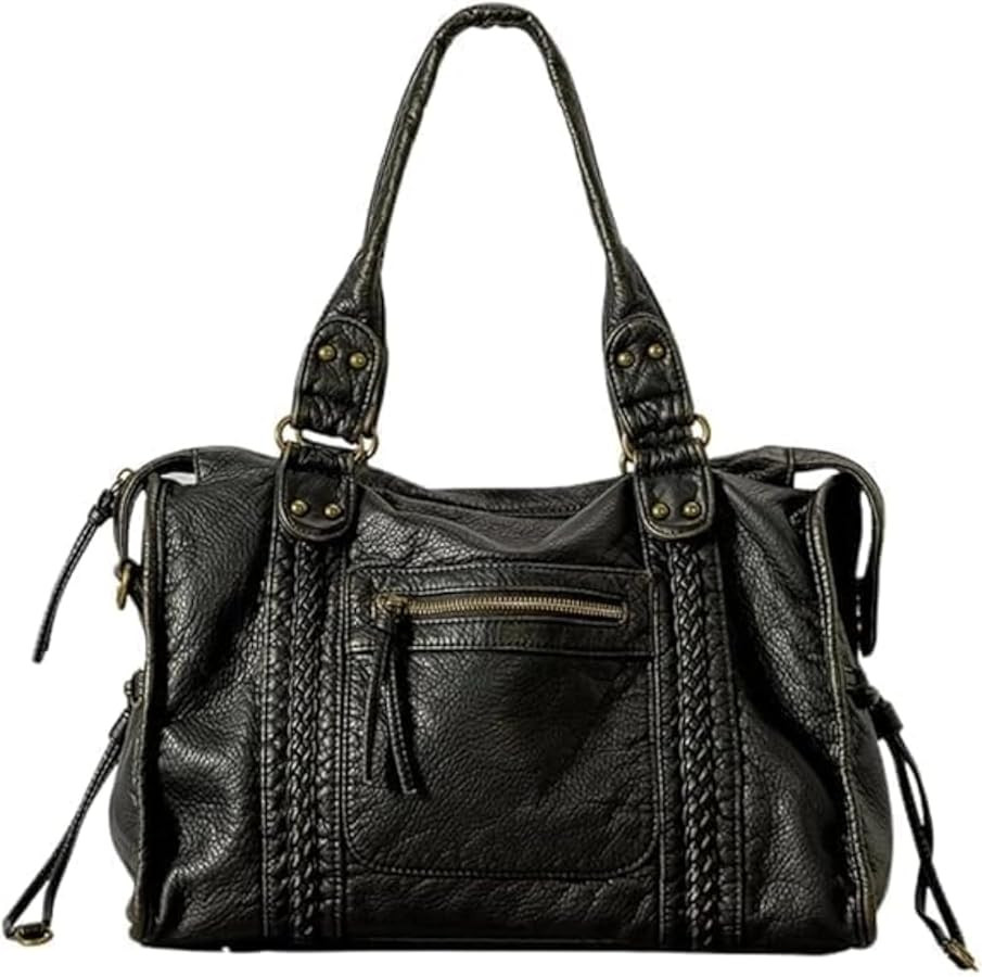 Worldlyda Crossbody Bags for Women Large Tote Soft Leather Purses Washed Y2K Hobo Vintage Handbag... | Amazon (US)