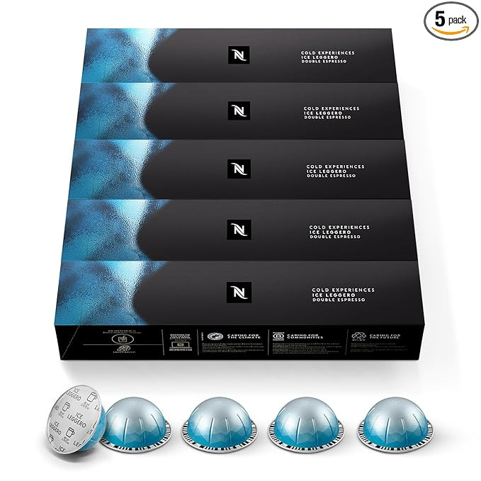 Nespresso Capsules Vertuo, Ice Leggero, 50-Count Double Espresso Coffee Pods, Brews 2.7 oz. | Amazon (US)