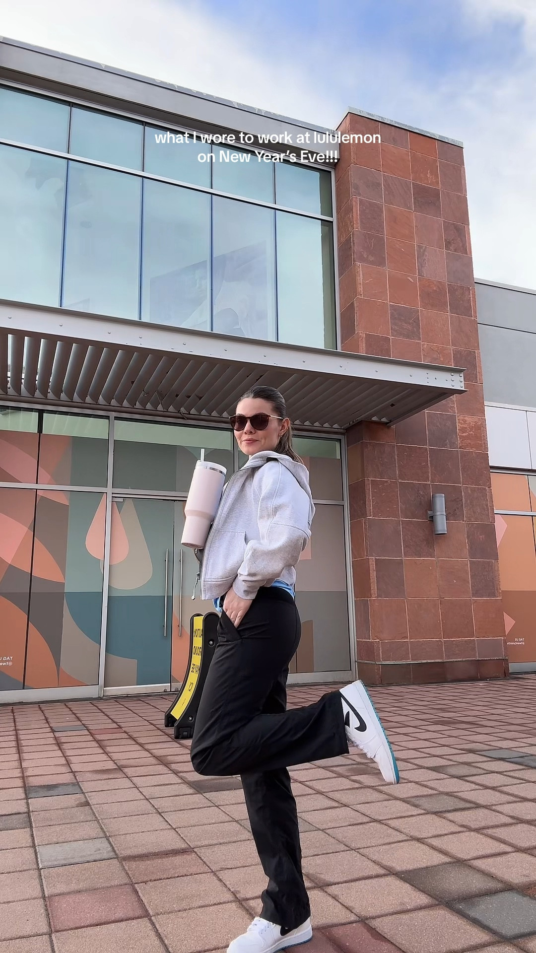 Lululemon oversized full zip hoodie, dance studio pants, Nike Jordan sneakers, lululemon all yours tee, Stanley cup 

#LTKSeasonal #LTKstyletip #LTKfindsunder100