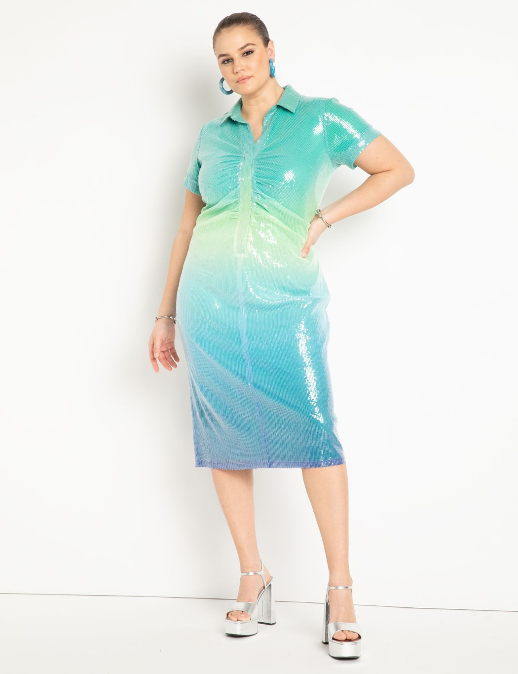 Ombre Sequin Midi Dress | Eloquii